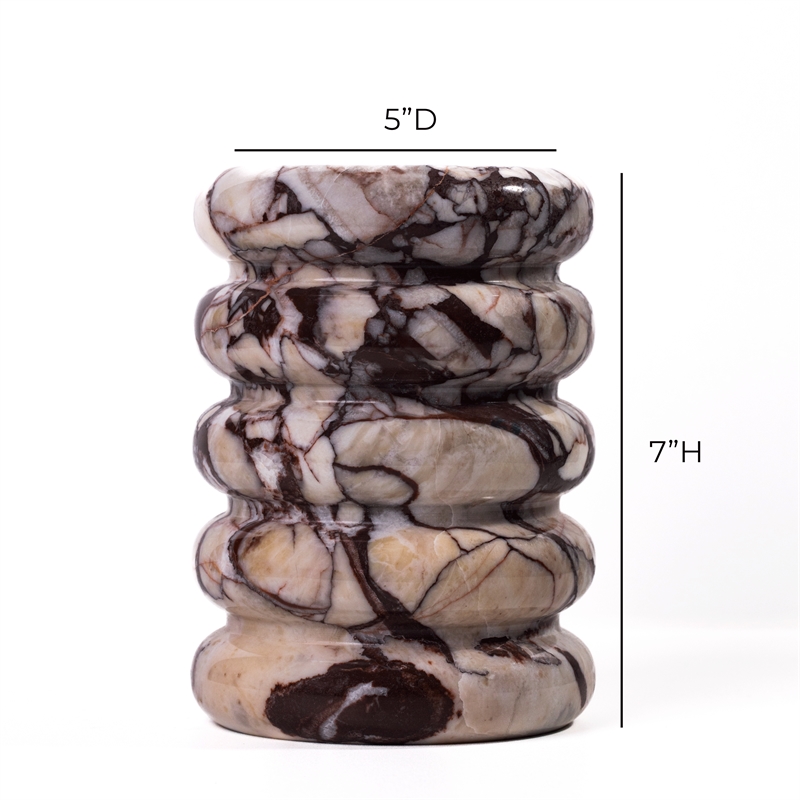 Breccia Marble Layered Vase