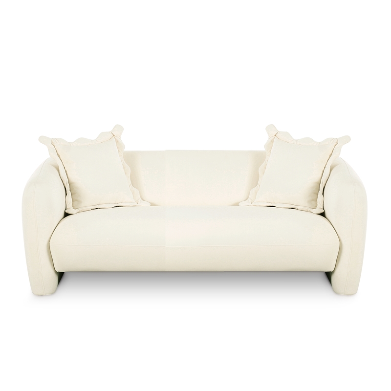 Lou Cream Performance Velvet Loveseat