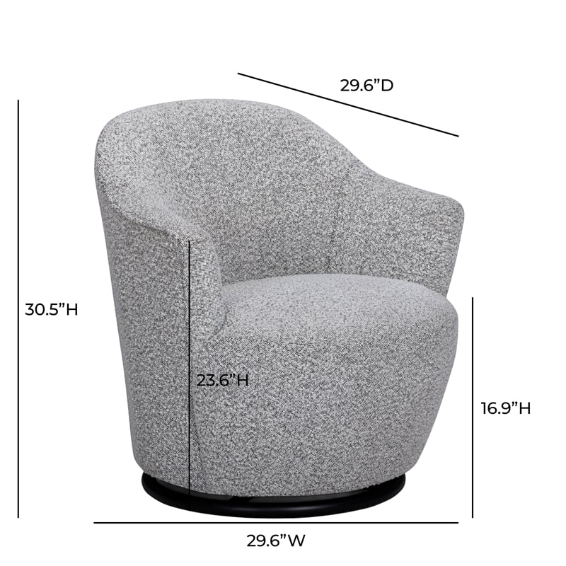 Skyla Gray Boucle Swivel Chair