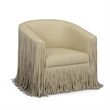Shag Me Distressed Tan Performance Vegan Leather Swivel Chair