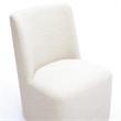 Melissa Cream Performance Fabric Rolling Dining Chair