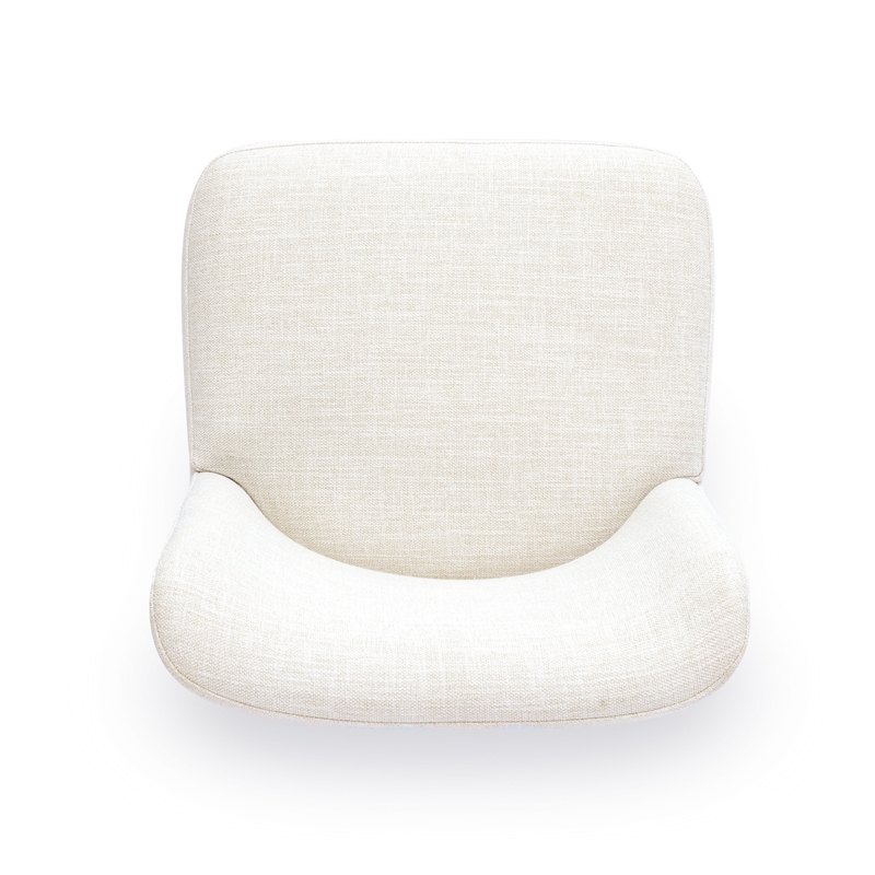 Melissa Cream Performance Fabric Rolling Dining Chair