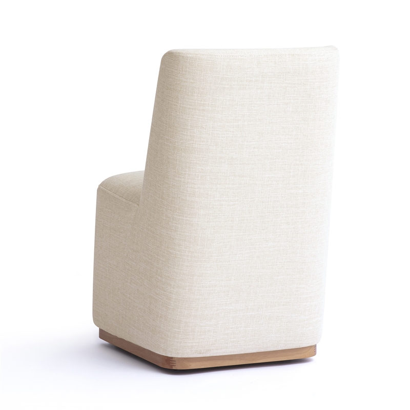 Melissa Cream Performance Fabric Rolling Dining Chair