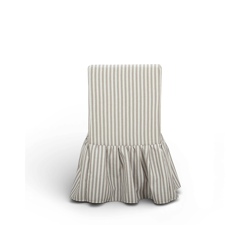 Gertrude Striped Khaki Linen Dining Chair