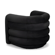Curves Black Velvet Swivel Accent Chair