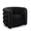 Curves Black Velvet Swivel Accent Chair