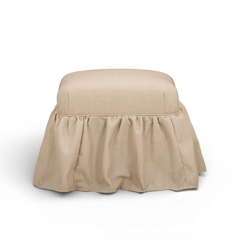 Gertrude Checkered Yellow Linen Ottoman