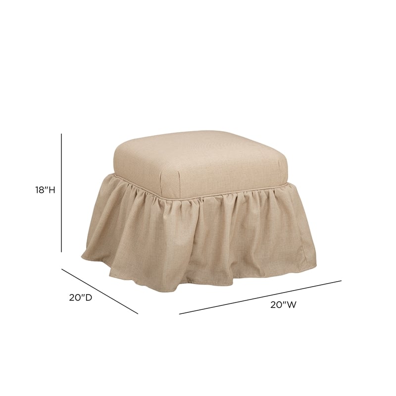 Gertrude Checkered Yellow Linen Ottoman