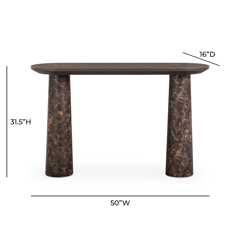 Braya Faux Emperador Marble Console Table