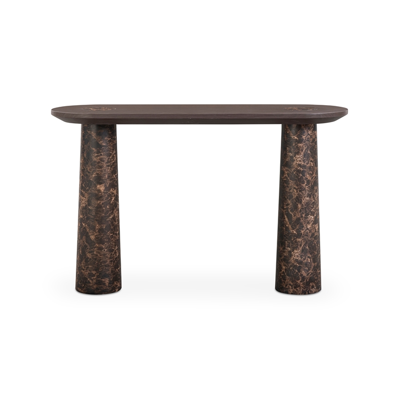 Braya Faux Emperador Marble Console Table