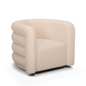 Curves Peach Velvet Swivel Accent Chair