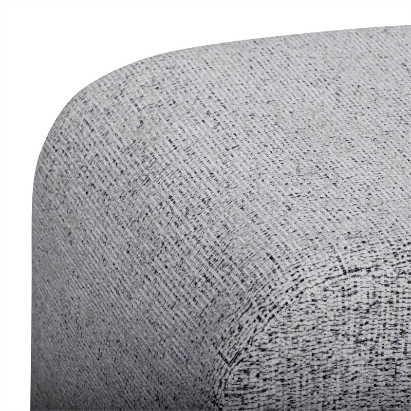 Desi Black and White Woven Fabric Ottoman