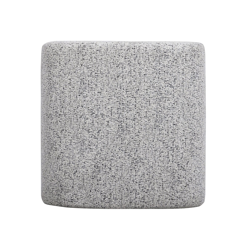 Desi Black and White Woven Fabric Ottoman