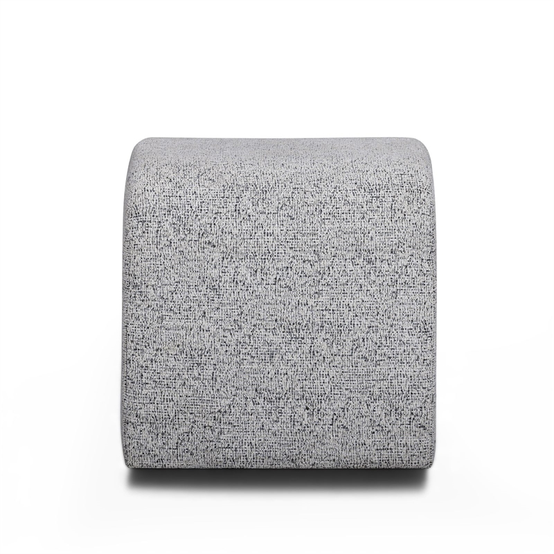 Desi Black and White Woven Fabric Ottoman