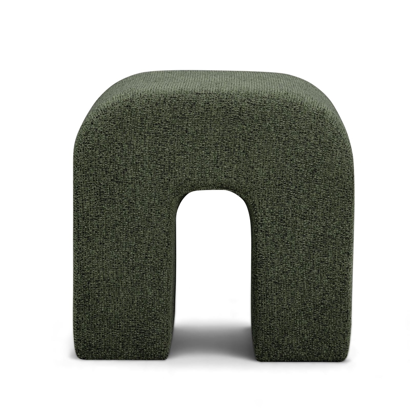 Desi Green Woven Fabric Ottoman