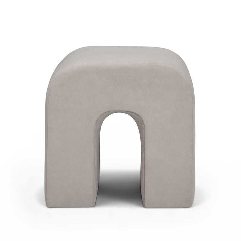 Desi Taupe Velvet Ottoman