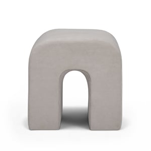 Desi Taupe Velvet Ottoman