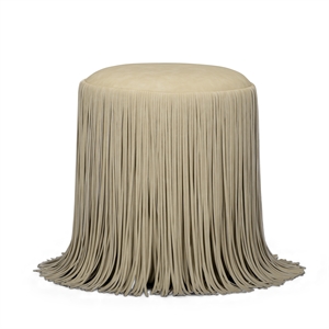 Shag Me Distressed Tan Performance Vegan Leather Ottoman