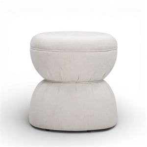 Tomlin Cream Performance Chenille Game Ottoman