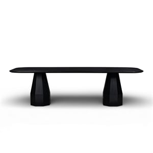 Brocha Black 106&quot Long Ash Dining Table