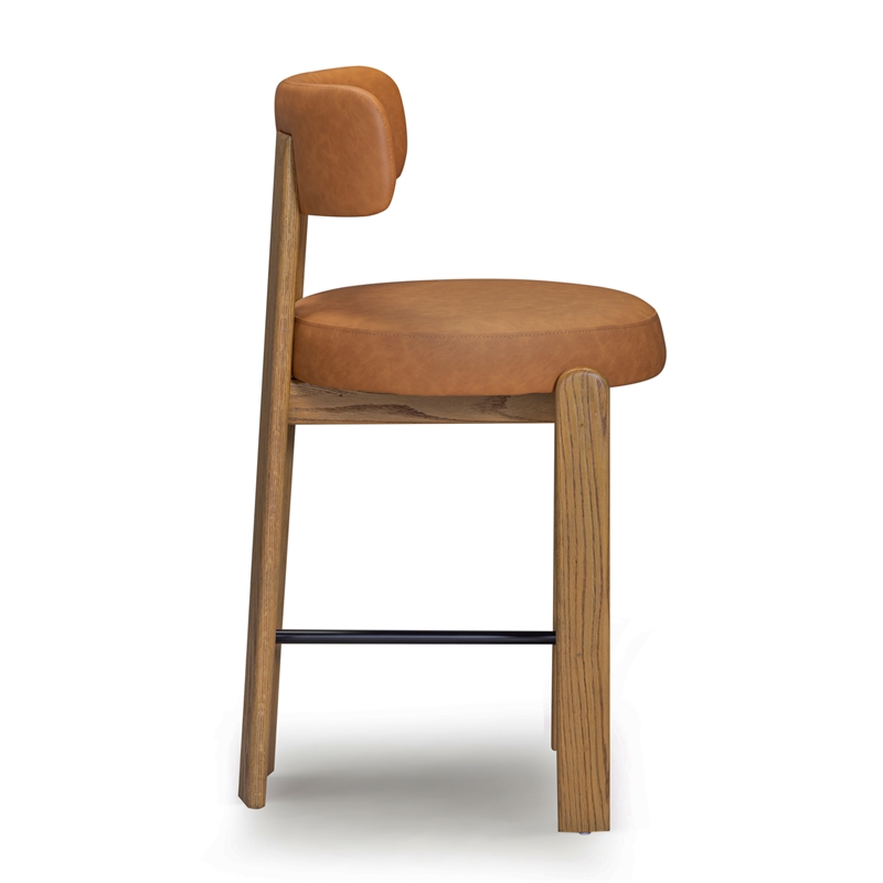 Odessa Brown Performance Vegan Leather Counter Stool