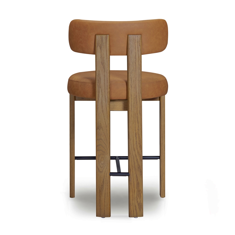 Odessa Brown Performance Vegan Leather Counter Stool