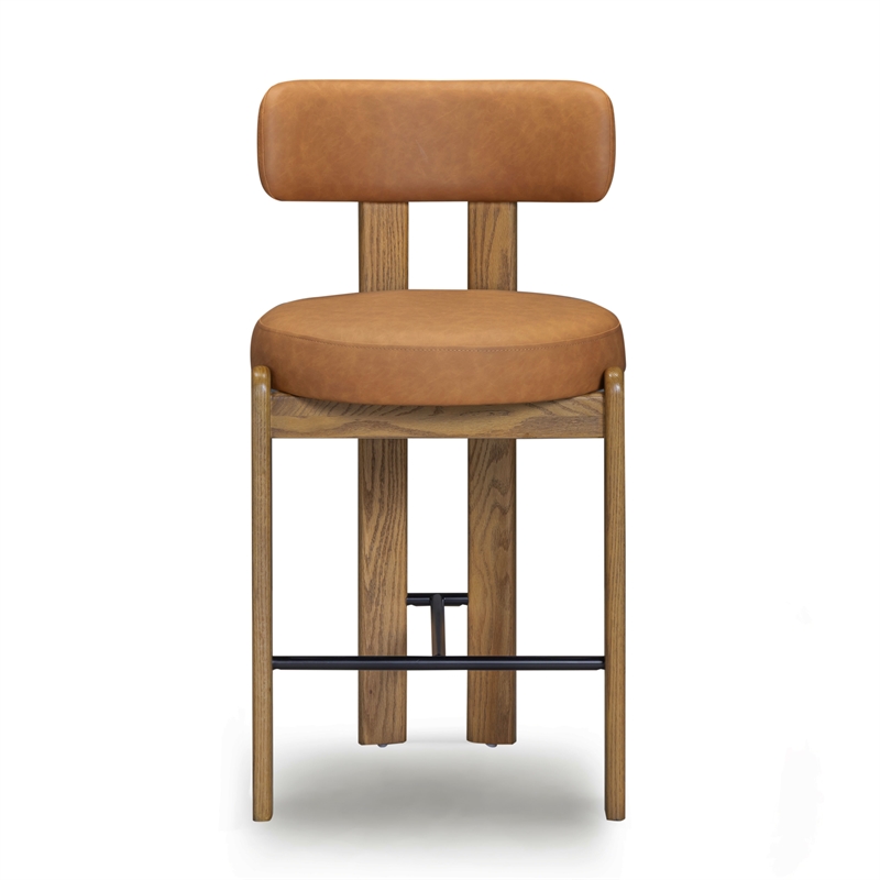 Odessa Brown Performance Vegan Leather Counter Stool