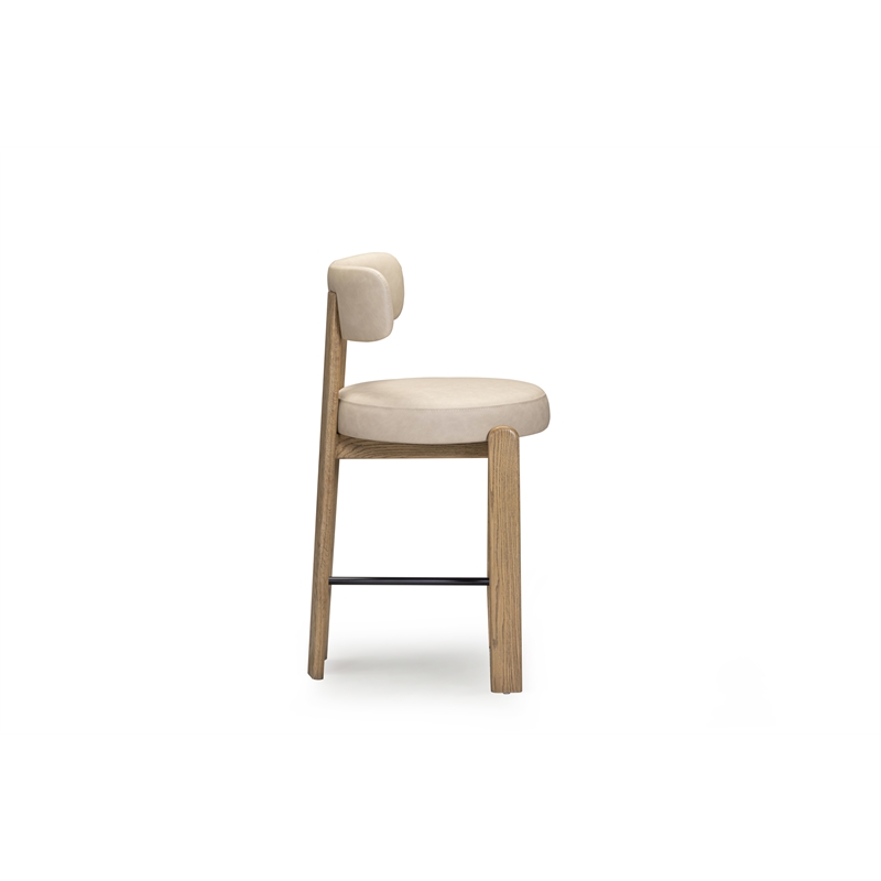 Odessa Taupe Performance Vegan Leather Counter Stool