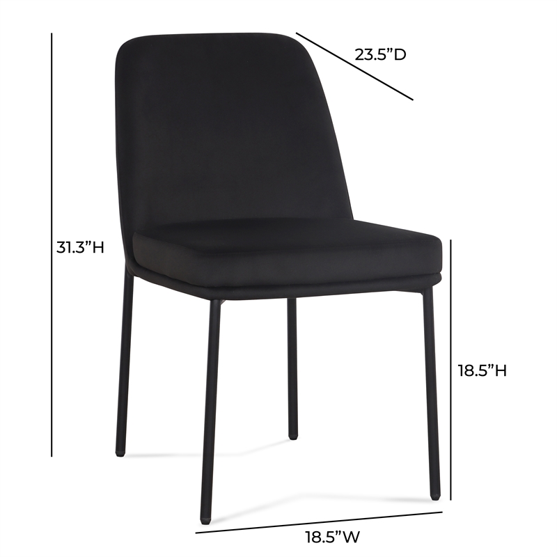 Sydney Black Performance Velvet Dining Chair Set of 2
