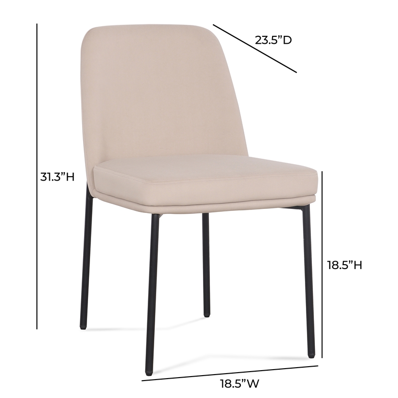 Sydney Taupe Performance Velvet Dining Chair Set of 2