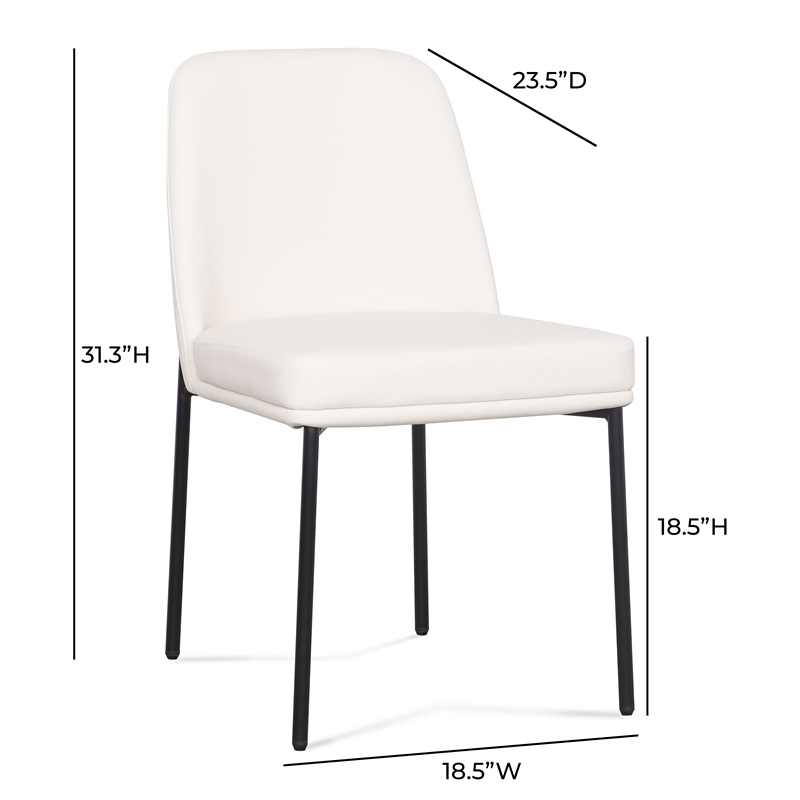 Sydney Cream Performance Vegan Leather Dining Chair Set of 2