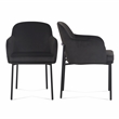 Sydney Black Performance Velvet Armchair Set of 2