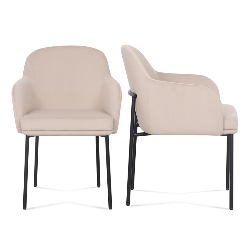 Sydney Taupe Performance Velvet Armchair Set of 2