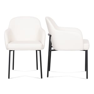 Sydney Cream Performance Vegan Leather Armchair Set of 2
