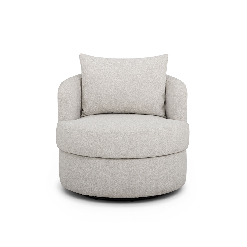TOV Furniture Silvi Off White Boucle Swivel Chair
