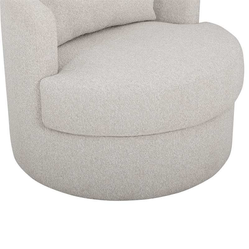 TOV Furniture Silvi Off White Boucle Swivel Chair