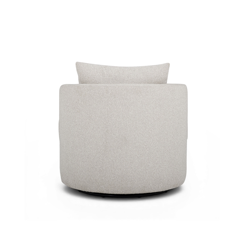 TOV Furniture Silvi Off White Boucle Swivel Chair