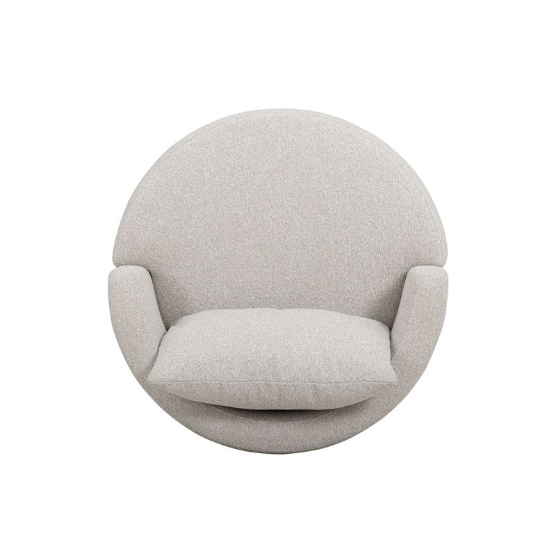 TOV Furniture Silvi Off White Boucle Swivel Chair