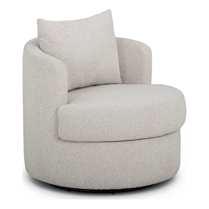 TOV Furniture Silvi Off White Boucle Swivel Chair