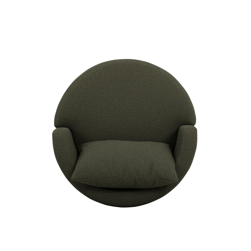 TOV Furniture Silvi Kale Green Boucle Swivel Chair