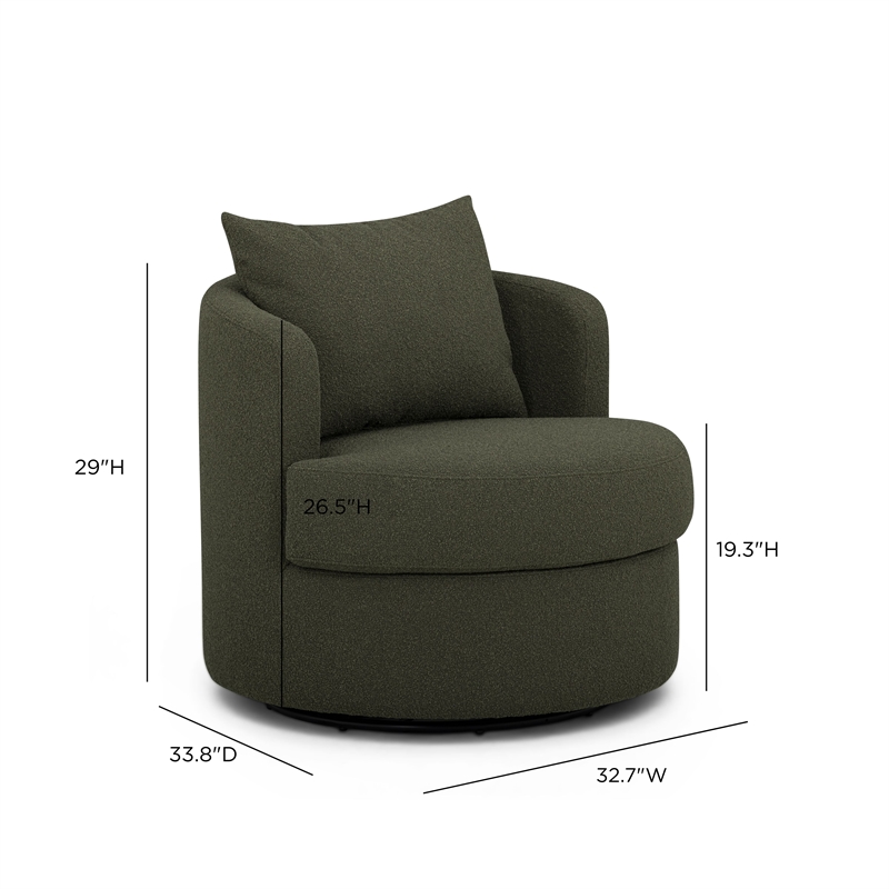 TOV Furniture Silvi Kale Green Boucle Swivel Chair