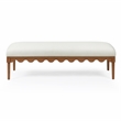 Oodle Cream Vegan Mohair Bench in Walnut