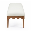 Oodle Cream Vegan Mohair Bench in Walnut