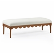 Oodle Cream Vegan Mohair Bench in Walnut
