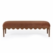 Oodle Bronze Vegan Mohair Bench in Walnut
