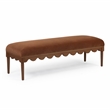 Oodle Bronze Vegan Mohair Bench in Walnut