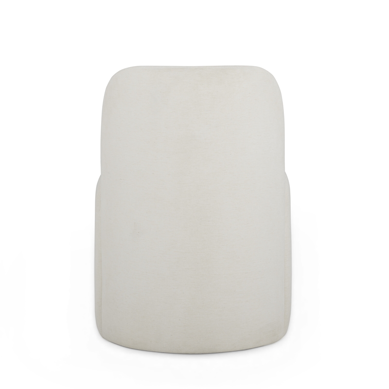 Persa Round Back Cream Performance Chenille Dining Chair