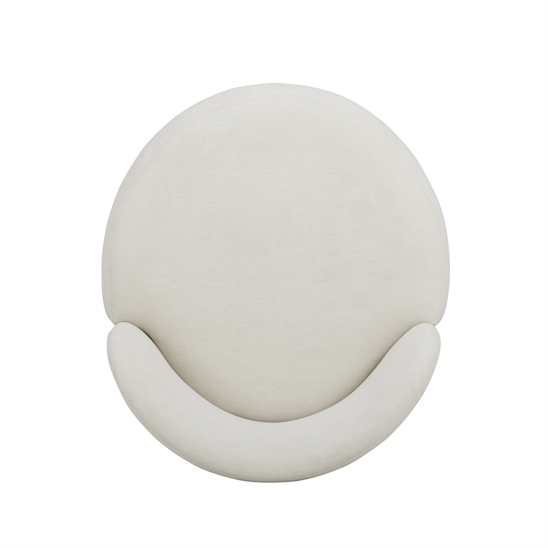 Persa Round Back Cream Performance Chenille Dining Chair