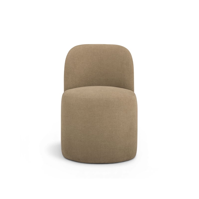 Persa Round Back Light Brown Performance Chenille Dining Chair