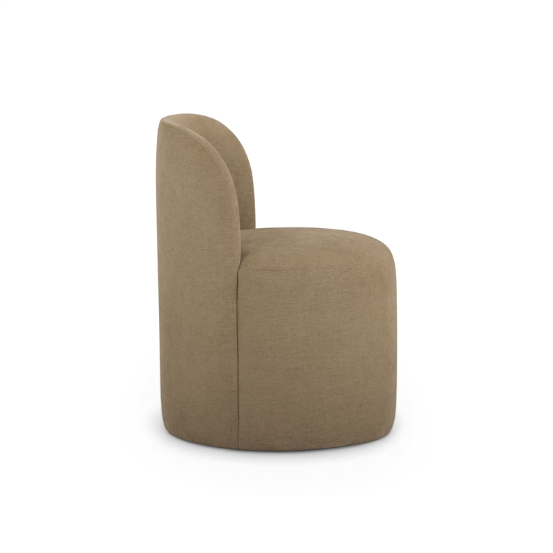 Persa Round Back Light Brown Performance Chenille Dining Chair